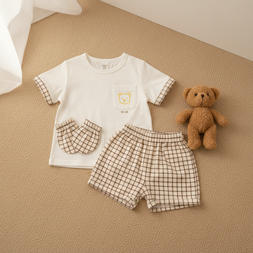 Party Bear Plaid Baby 3-Piece Set